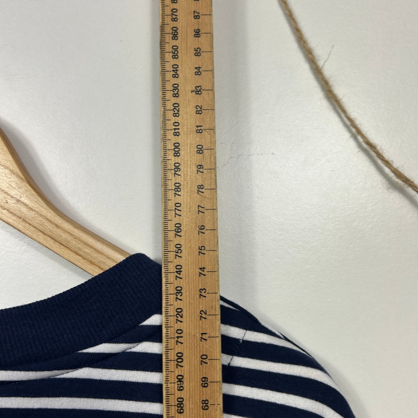 Millers Navy and White Striped Long Sleeve Top - Size 18