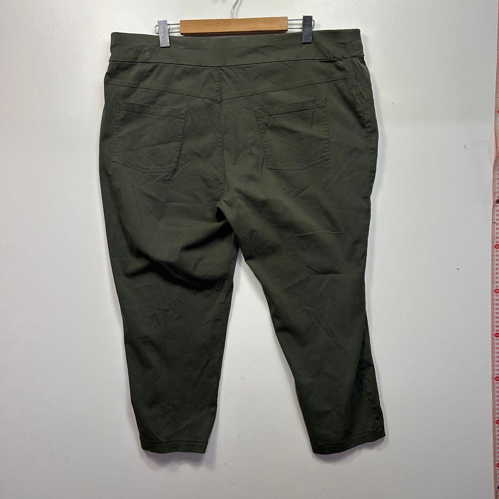 Taking Shape Olive Cotton Pants - Size 22