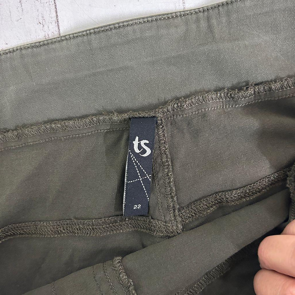 Taking Shape Olive Cotton Pants - Size 22