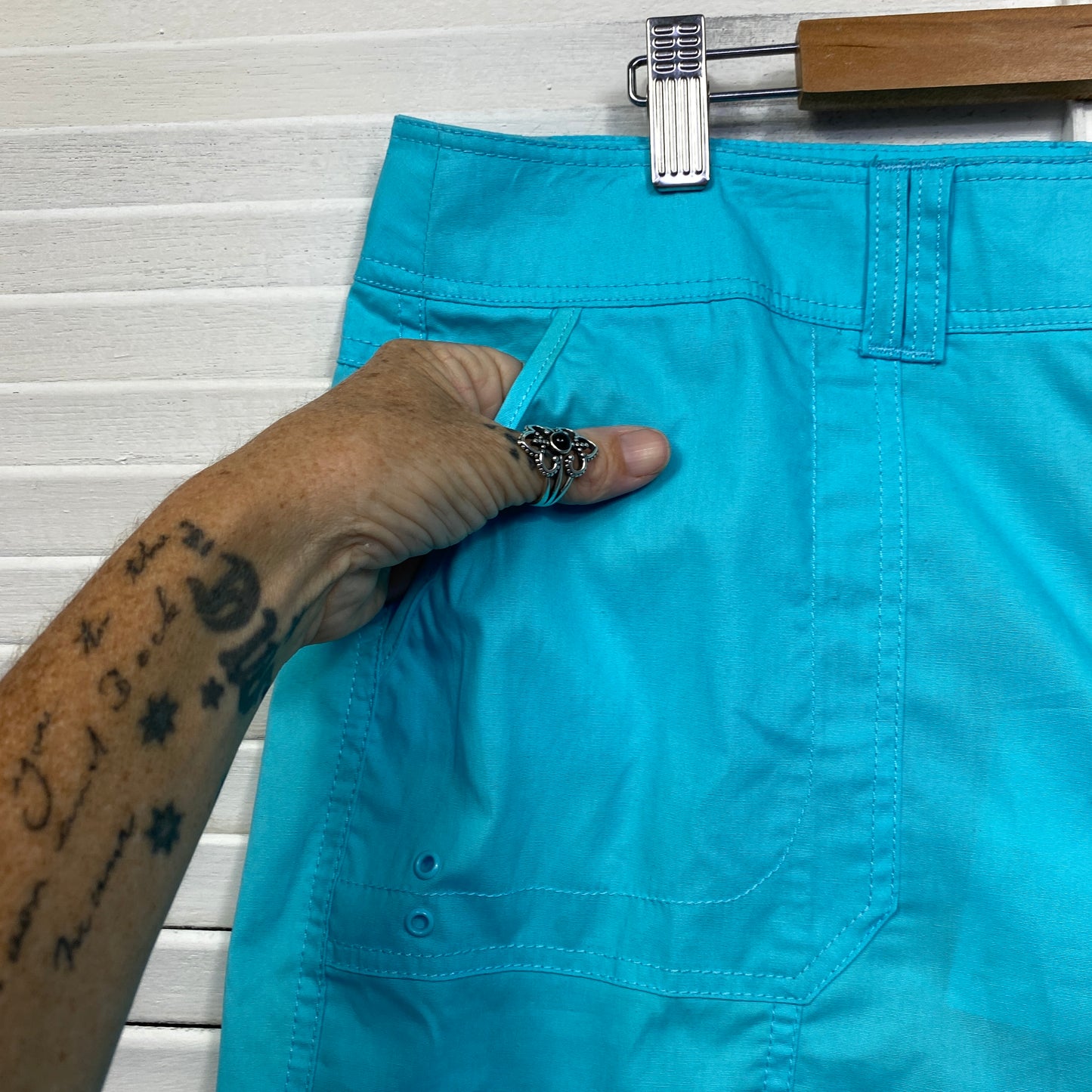 W Lane Cargo Shorts Size 16 Blue Pockets New