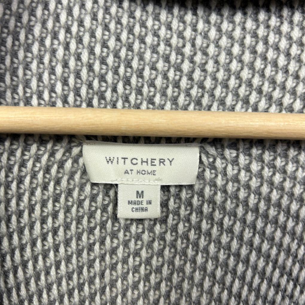 Witchery Grey Stripe  Wool Blend Cardigan - Size M