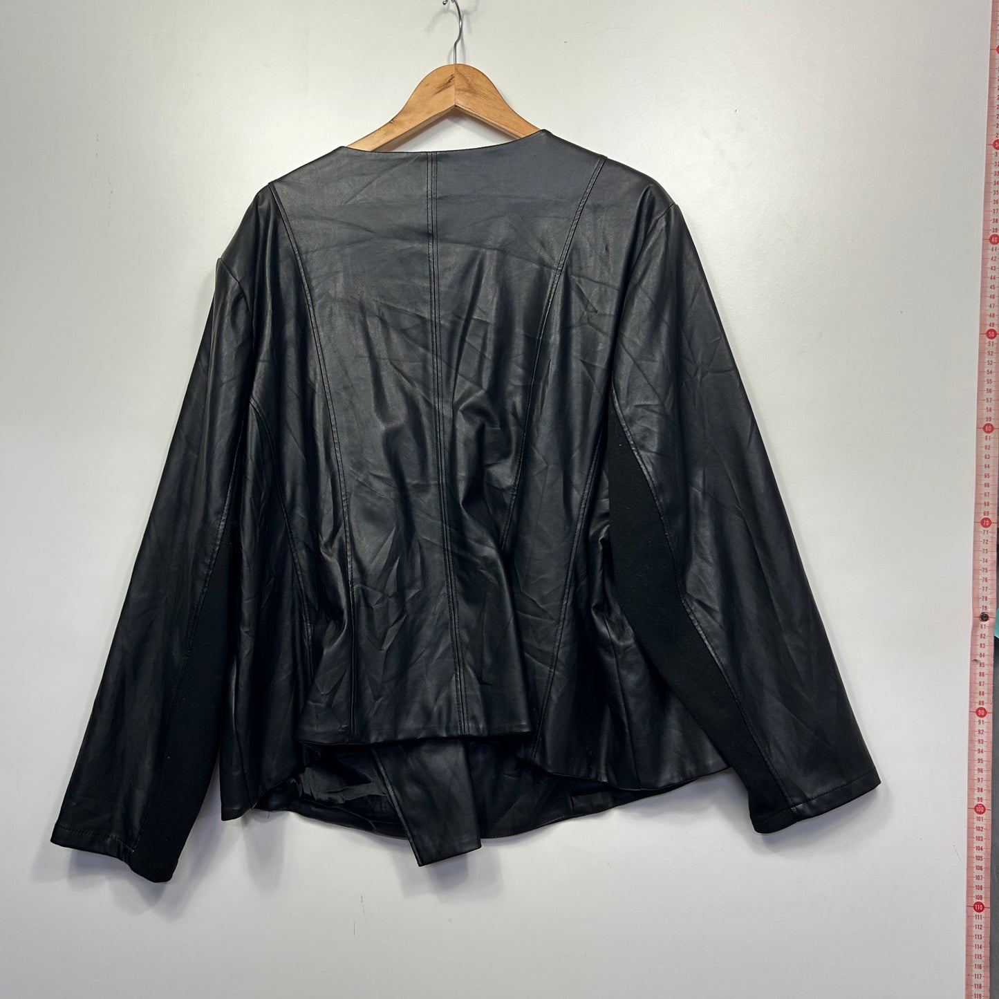 Autograph Black Faux Leather Jacket - Size 26