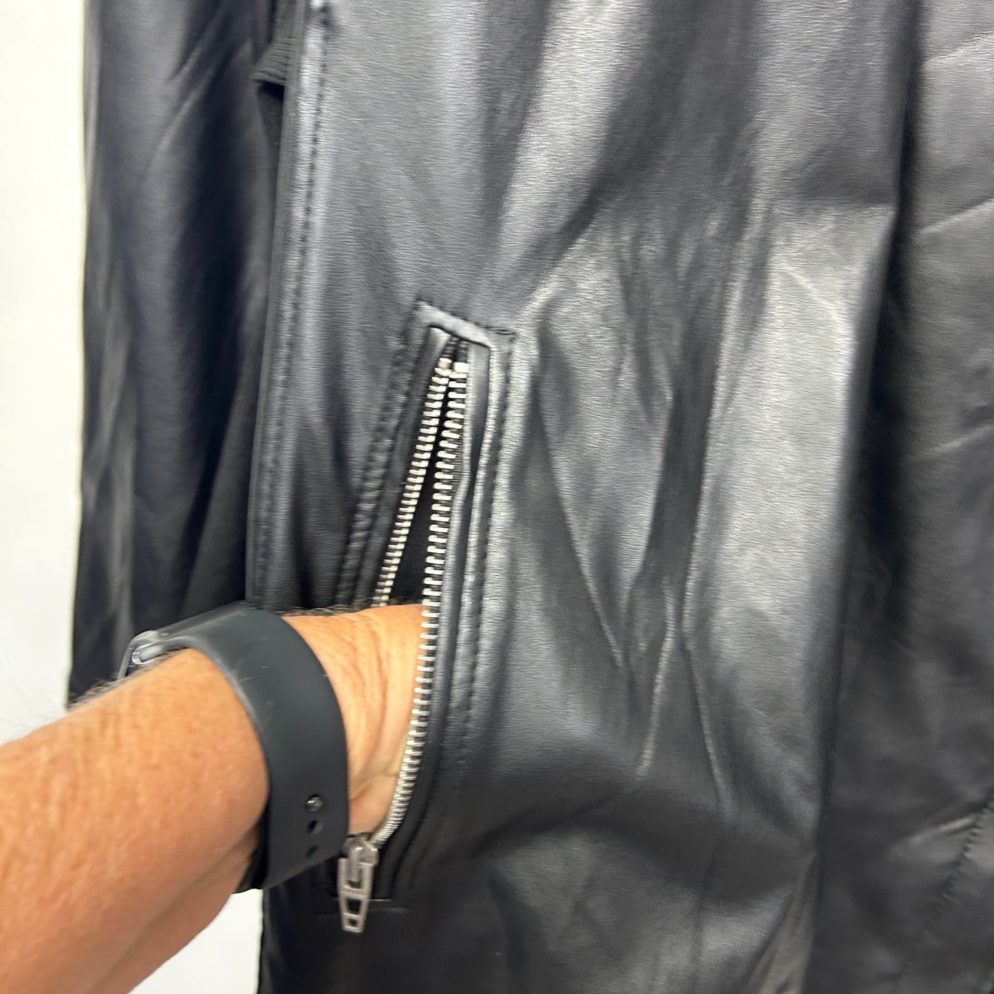 Autograph Black Faux Leather Jacket - Size 26