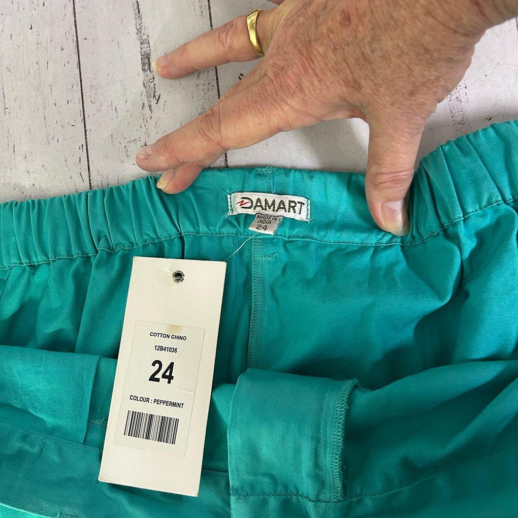 Damart Teal Cotton Pants - Size 24