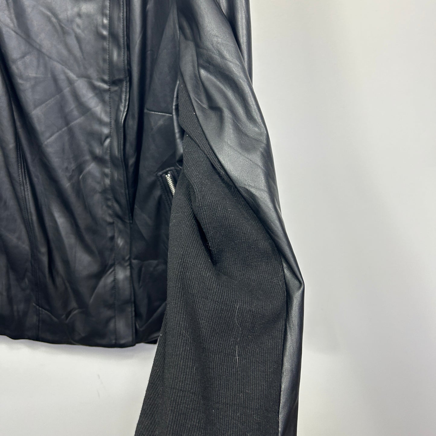 Autograph Black Faux Leather Jacket - Size 26