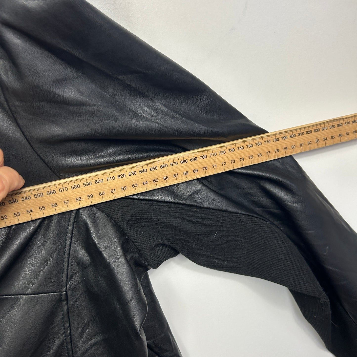 Autograph Black Faux Leather Jacket - Size 26