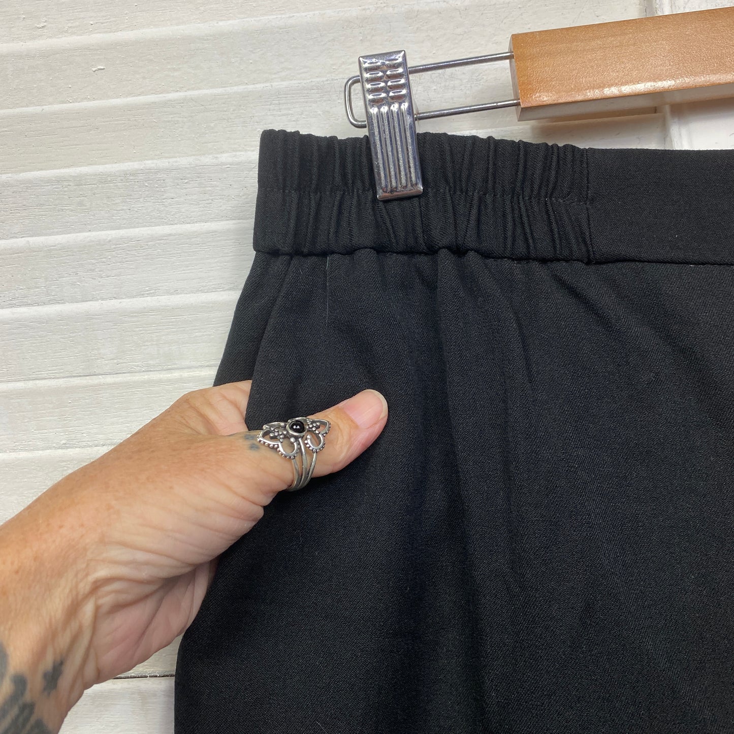 Target Pants Size 16 Black Pockets Elastic Waist Office