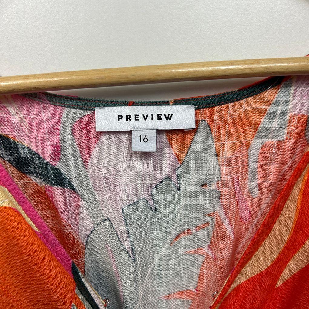Preview Multicoloured Linen Dress - Size 16