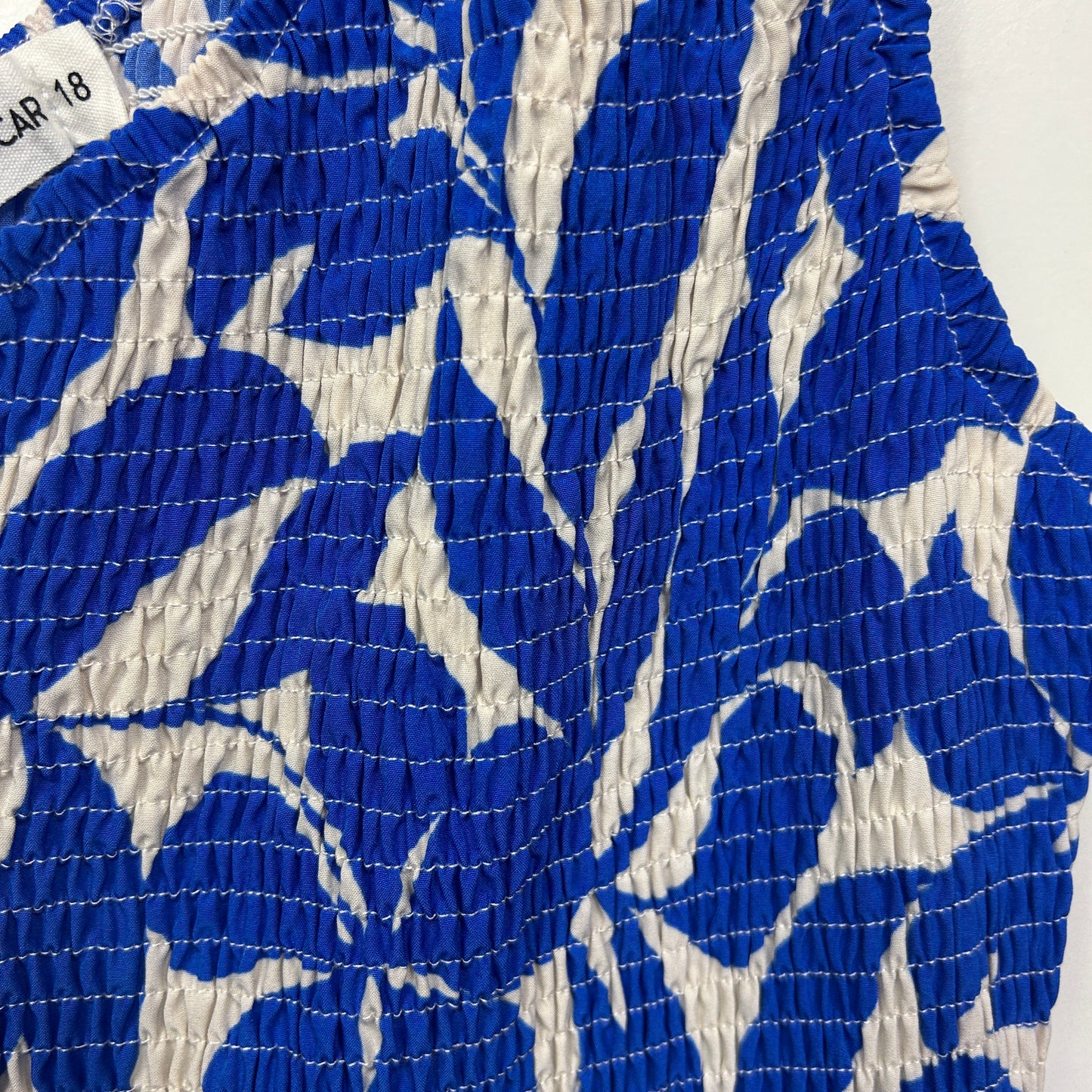 Henry Oscar Blue and White One Shoulder Maxi Dress - Size 18