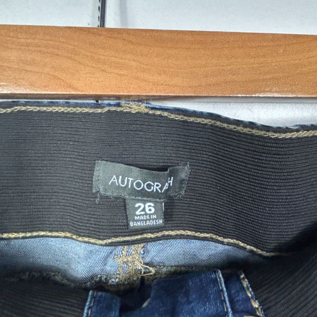 Autograph Dark Blue Cotton Bootcut Jeans - Size 26