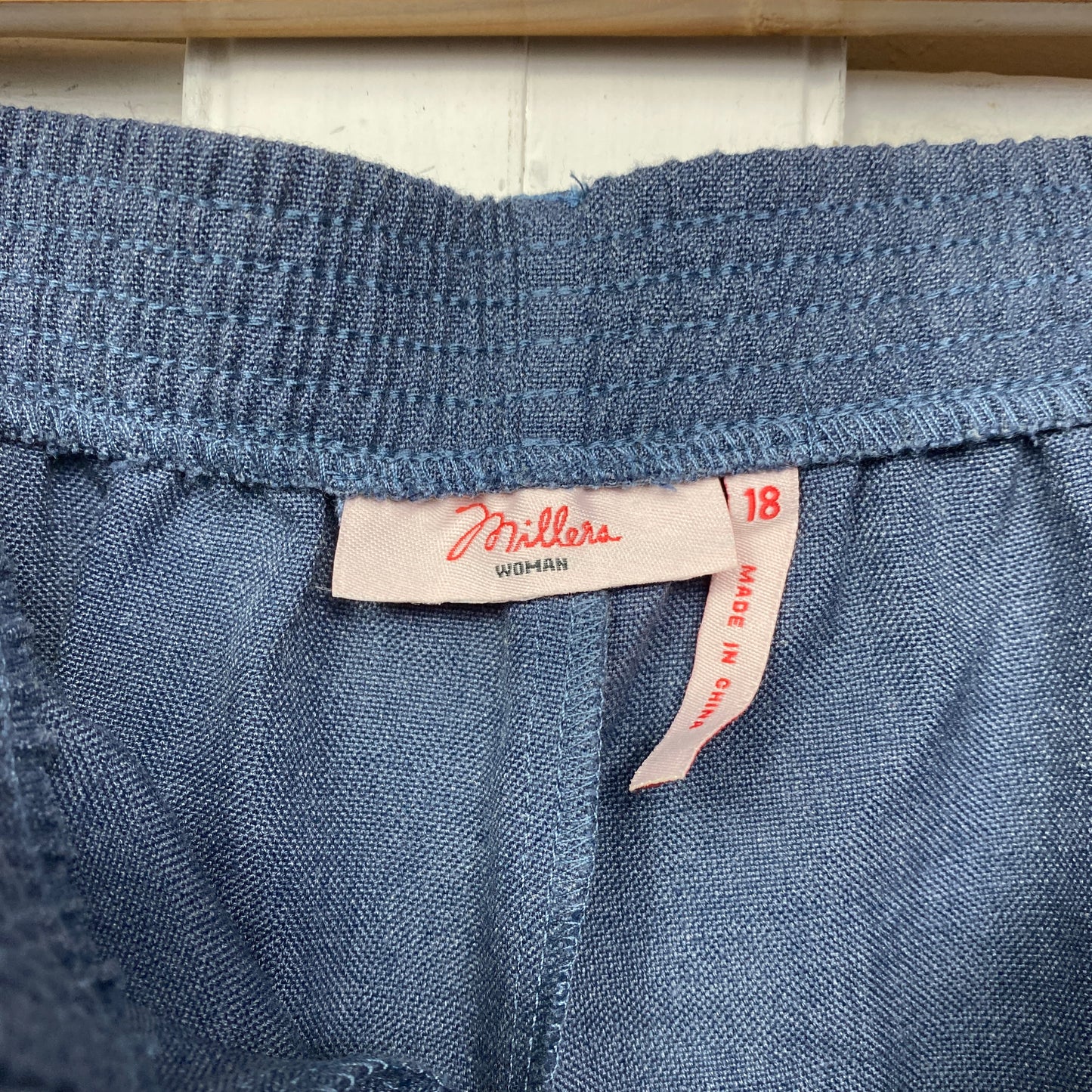 Millers Pants Size 18 Plus Blue Elastic Waist