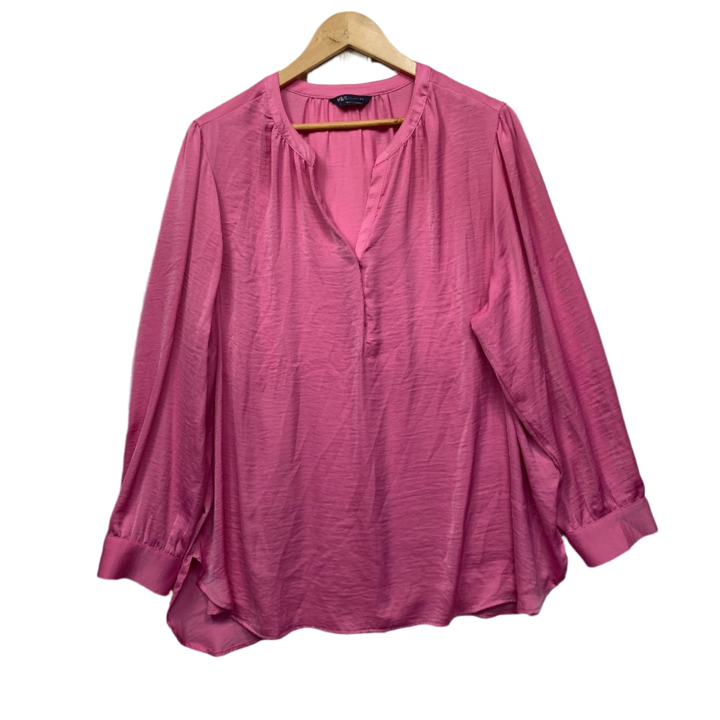 Marks & Spencer Top Size 22 Plus Pink Long Sleeve