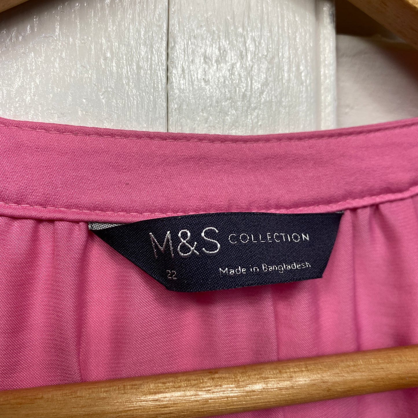 Marks & Spencer Top Size 22 Plus Pink Long Sleeve