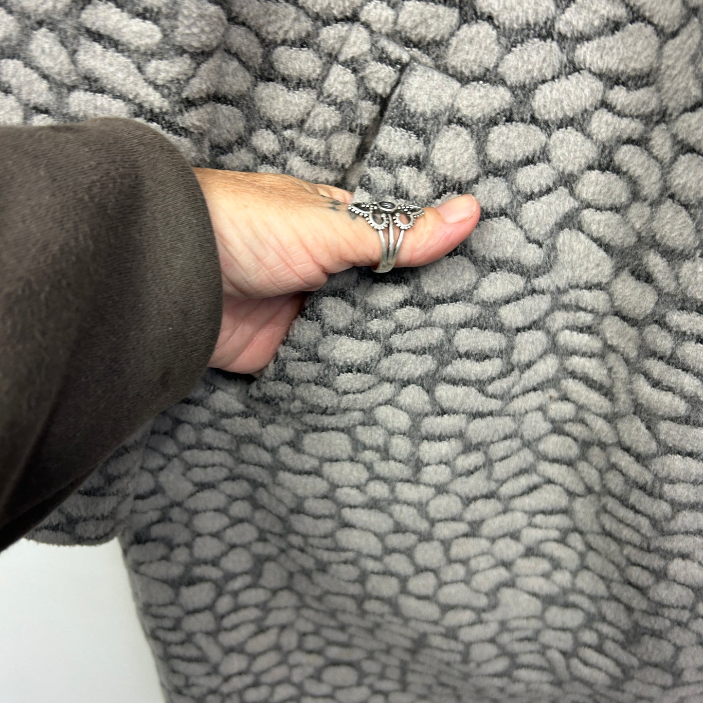Suzanne Grae Jumper Jacket Size 16 XL Grey Long Sleeve Wool Blend