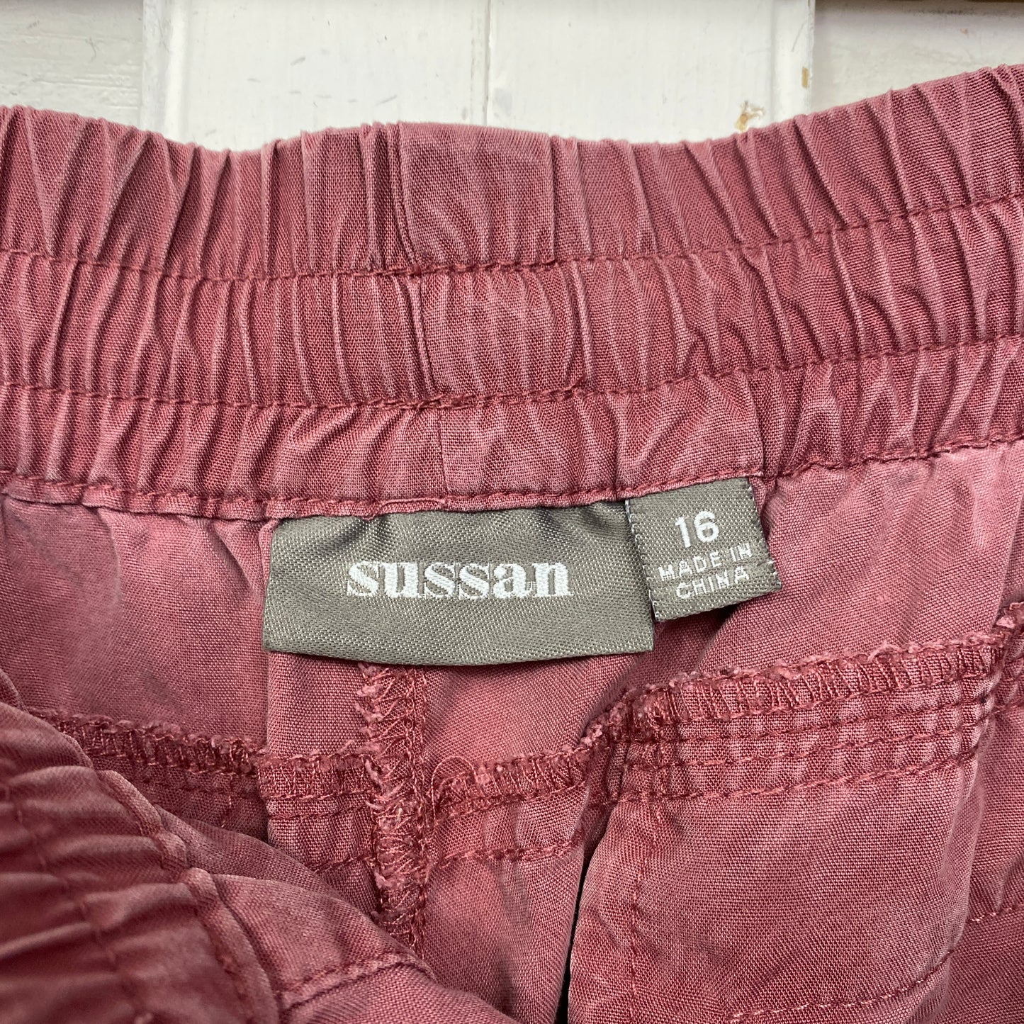 Sussan Jogger Pants Size 16 Pink Pockets  Lyocell