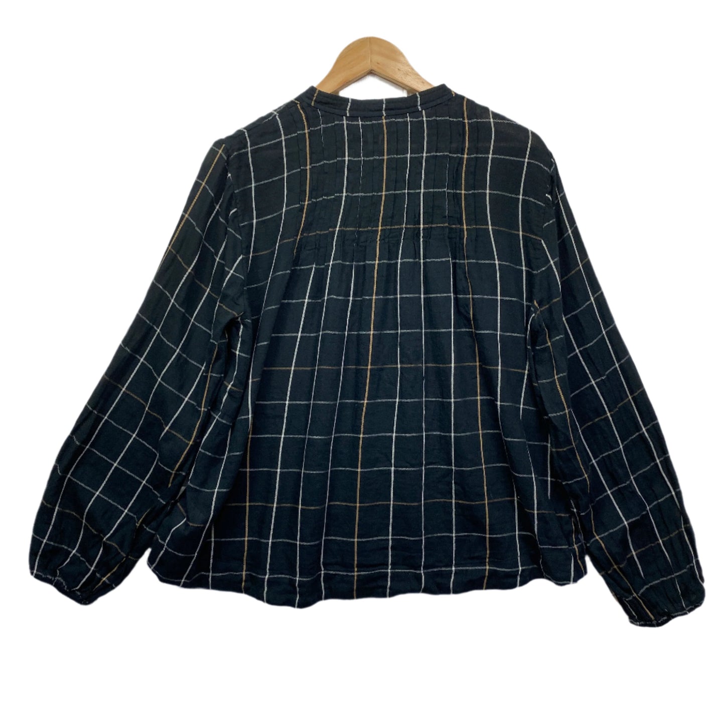 Sussan Top Size 14 Long Sleeve Black Check