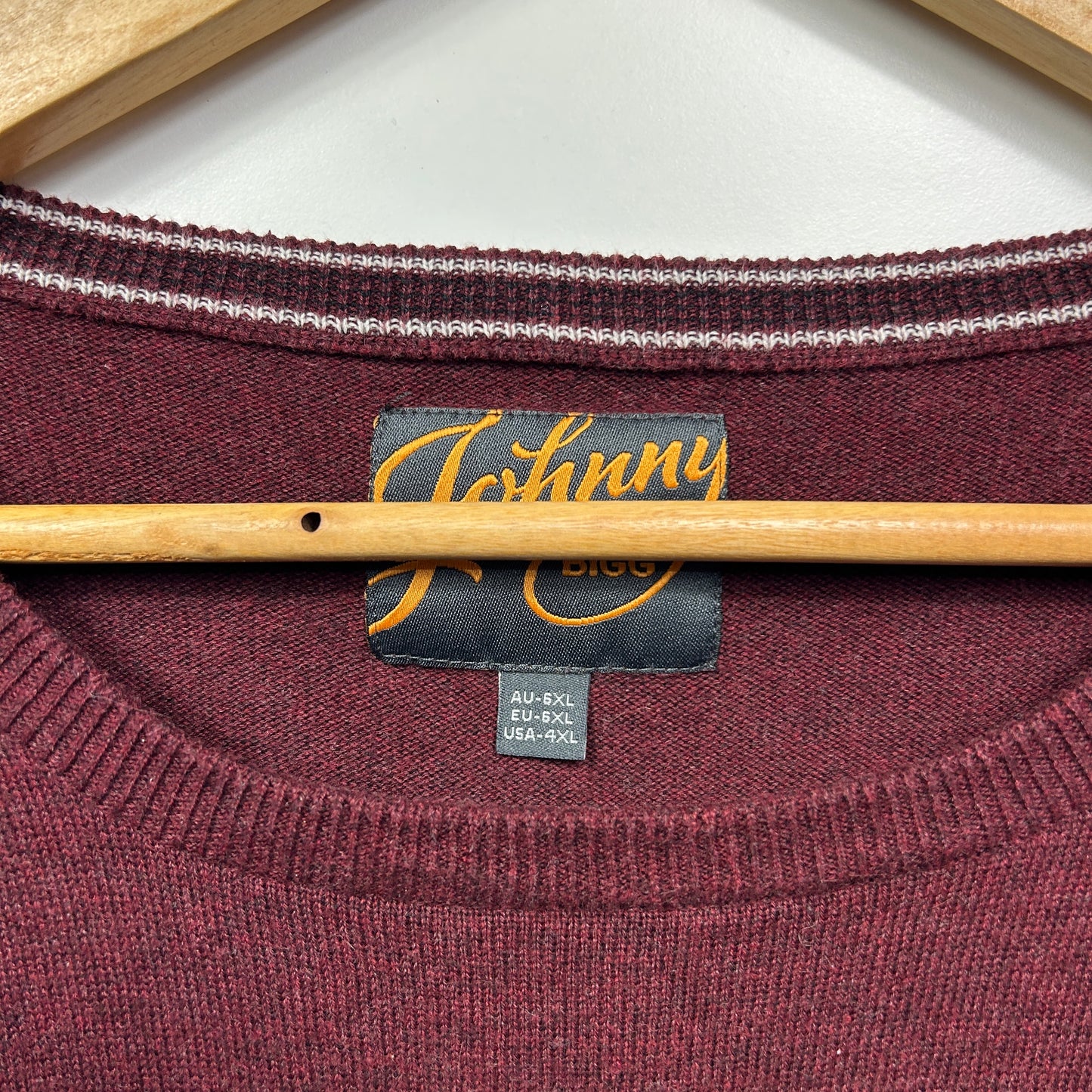 Johnny Bigg Jumper 6XL Maroon Long Sleeve 100% Cotton