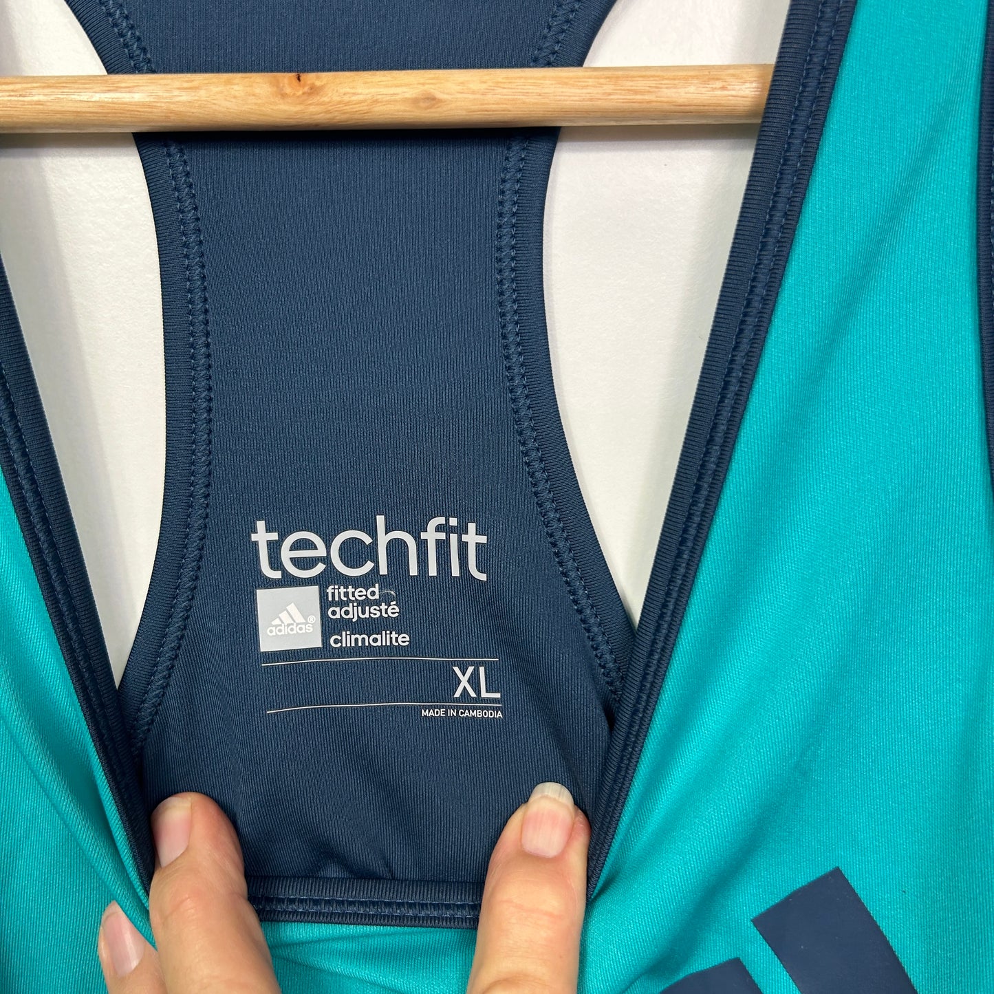 Adidas Teal and Navy Blue Sports Tank - Size XL