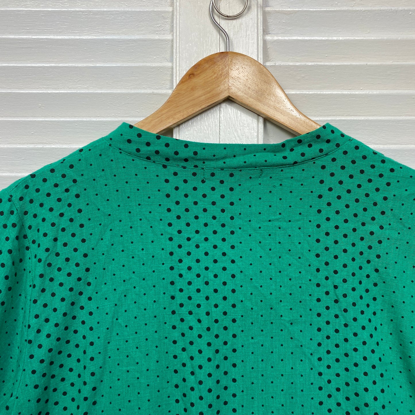 Ruby Rain Tunic Top Size 14 Short Sleeve Green Linen Blend