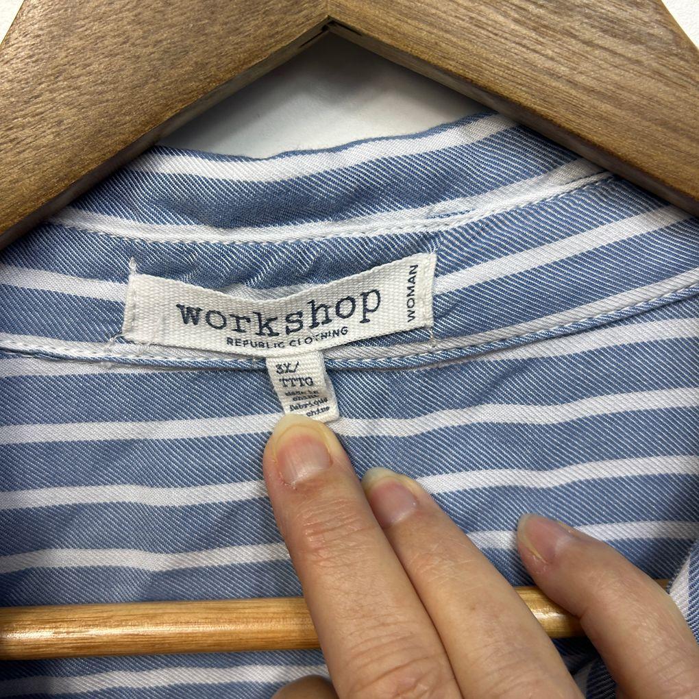 Workshop Blue Striped Shirt - Size 3XL