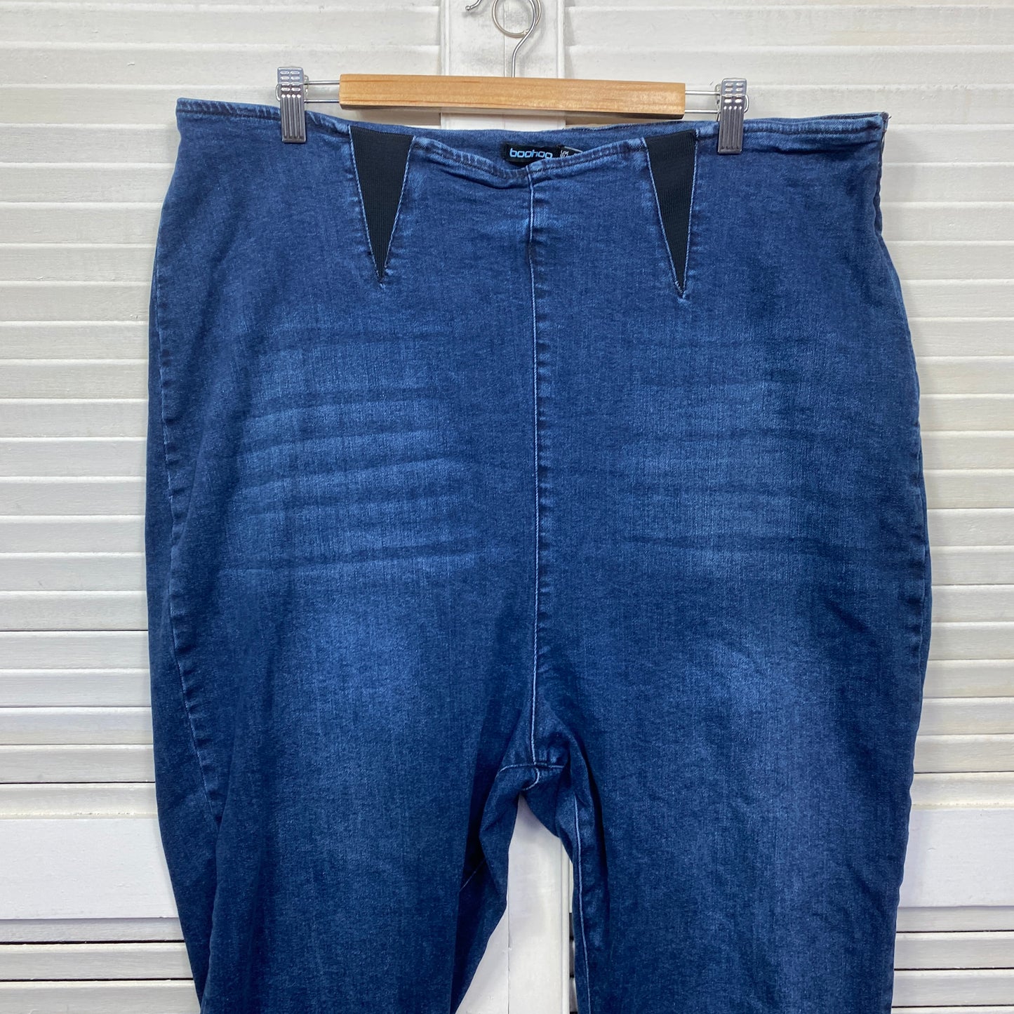 Boohoo Denim Jeans Size 24 Plus Blue Pull On Elastic