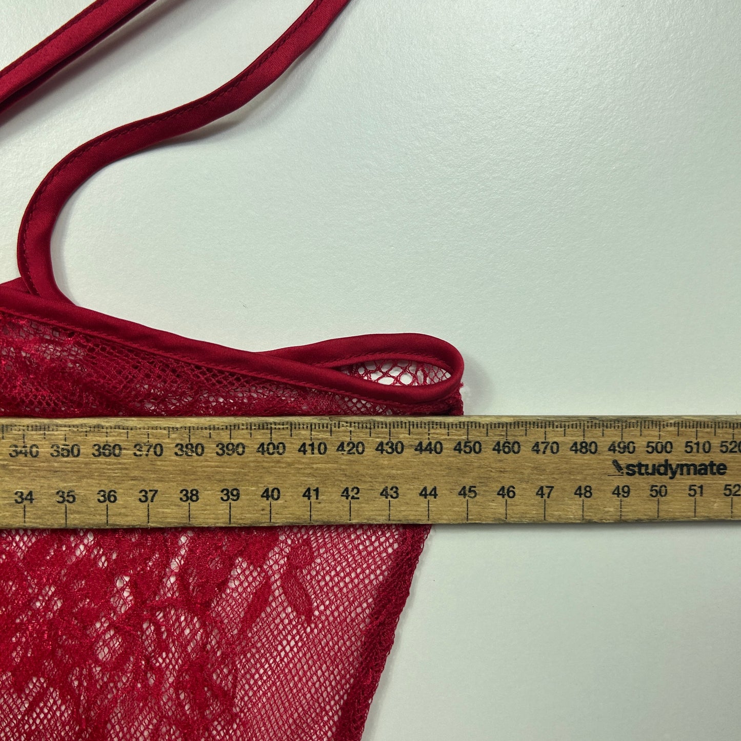 Bras N Things Red Lace Chemise with Adjustable Straps - Size 12