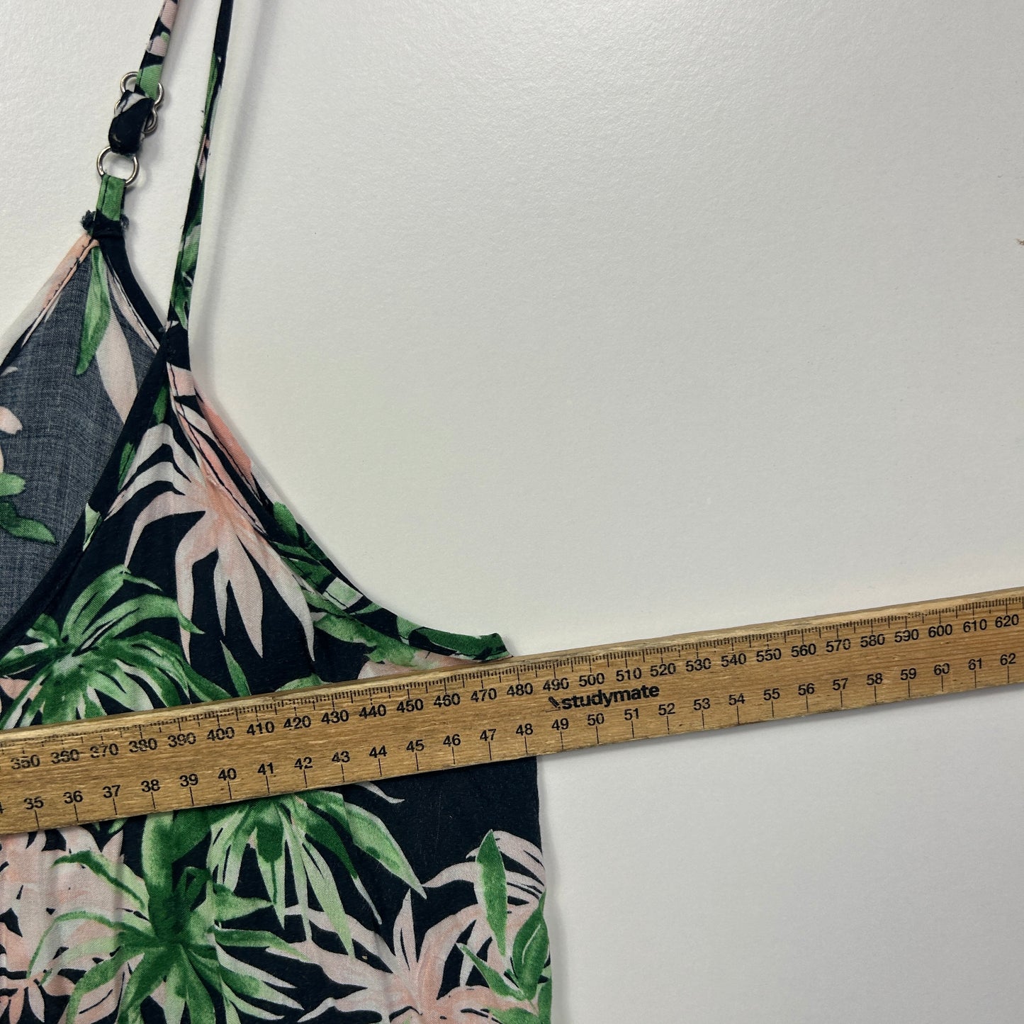 Haven Navy Green and Pink Tropical Print Dress - Size 14