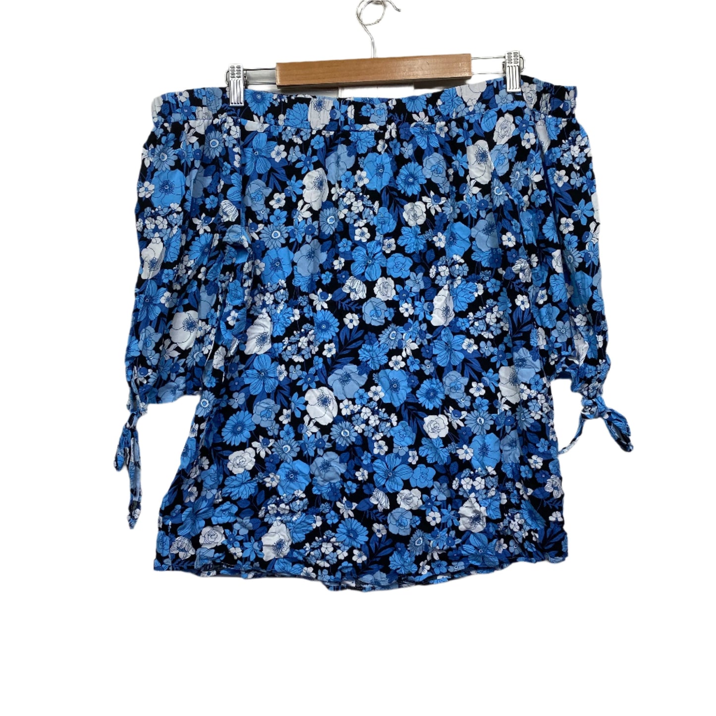 Millers Top Size 16 Blue Floral off the Shoulders