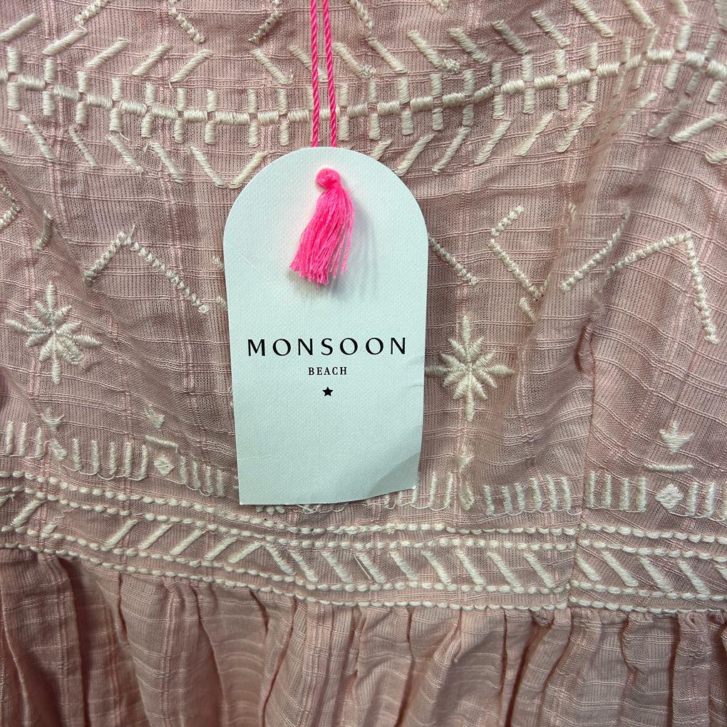 Monsoon UK Pink Cotton Embroidered Top - Size L