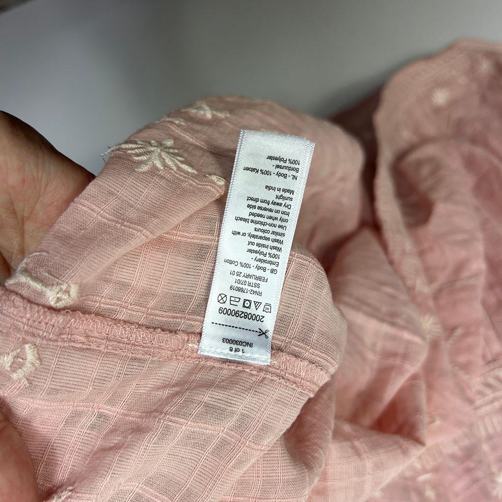 Monsoon UK Pink Cotton Embroidered Top - Size L