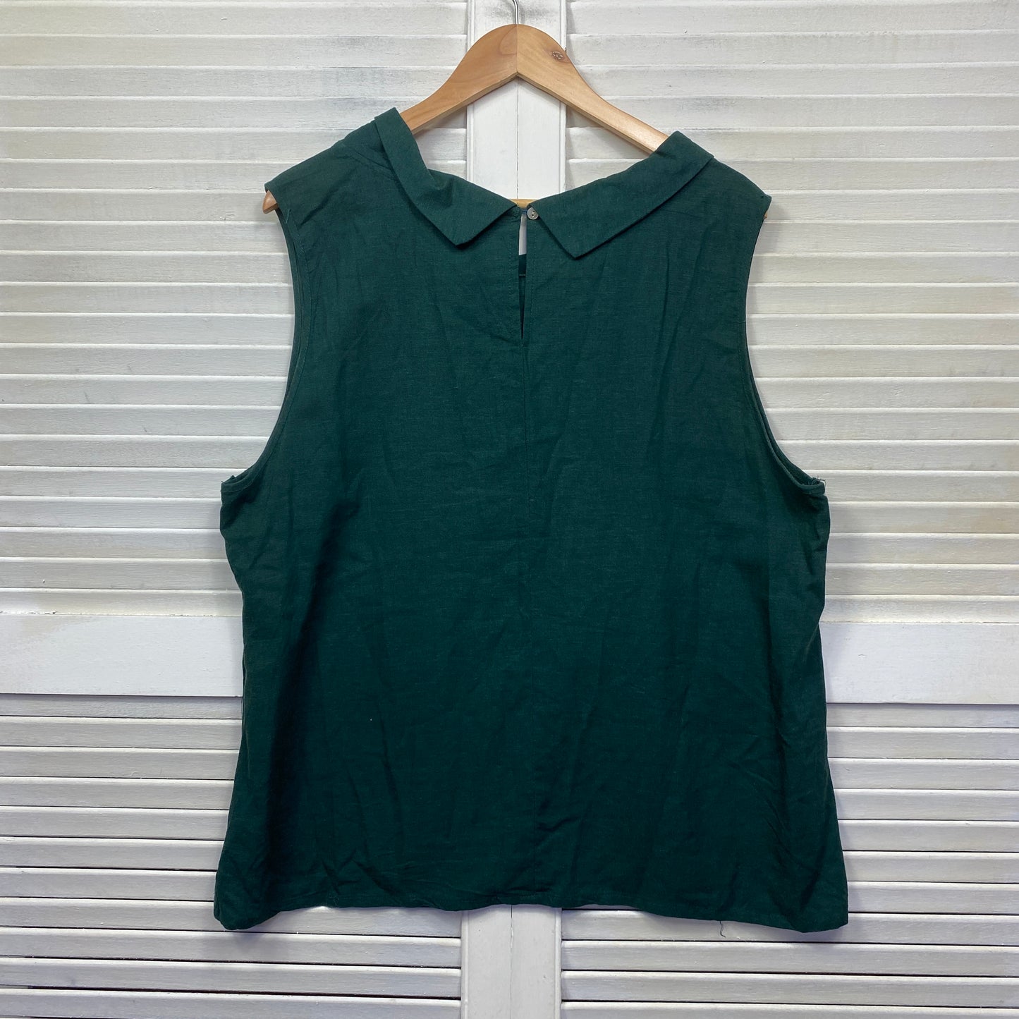 W Lane Linen Top Size 20 Plus Green Sleeveless