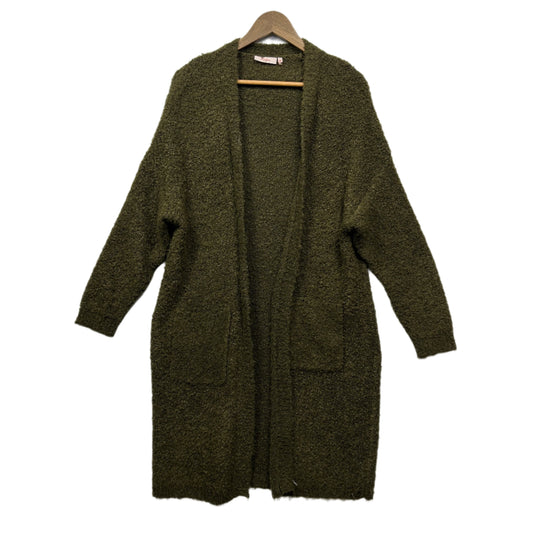 Millers Jumper Cardigan Size 16 XL Green Long Sleeve Olive Longline