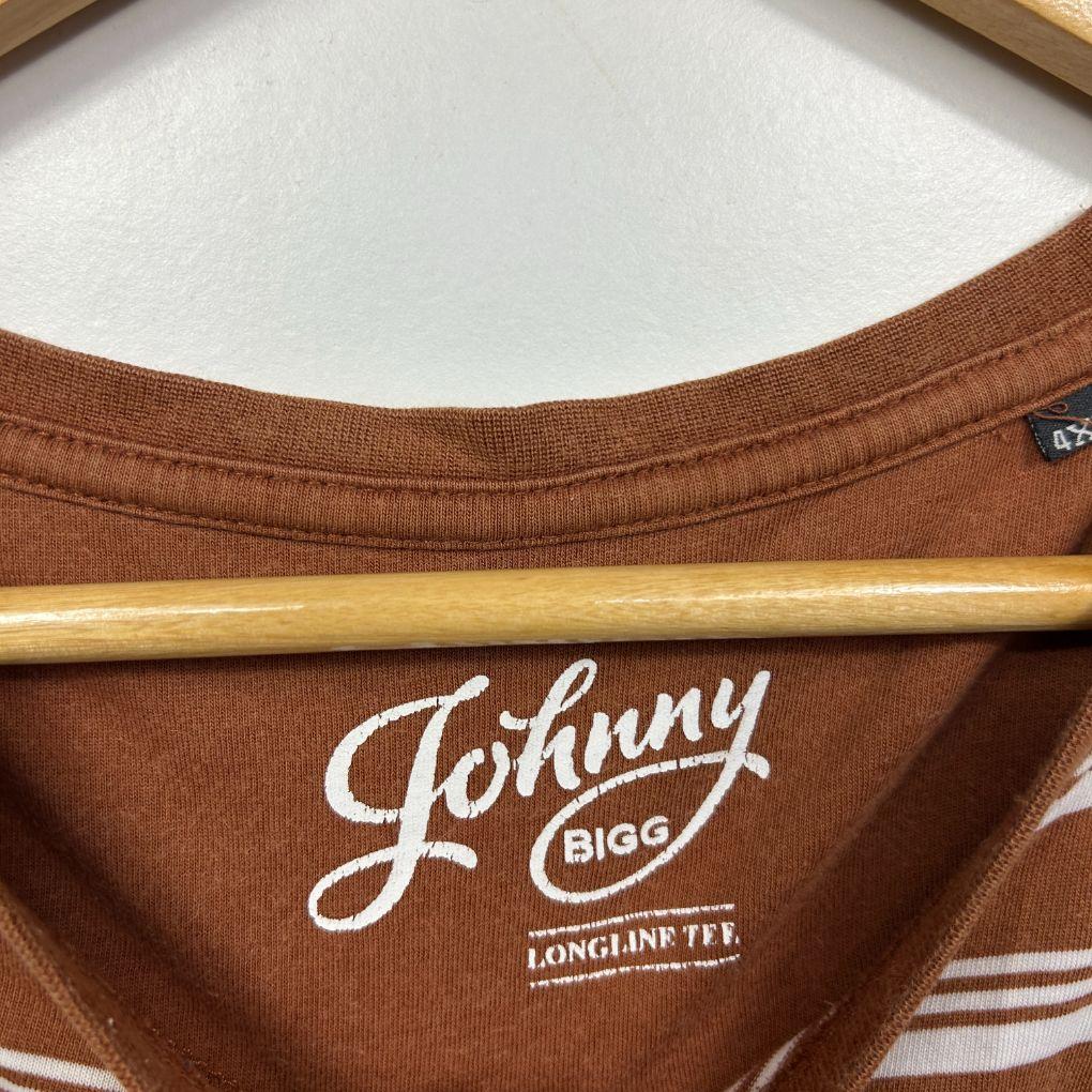 Johnny Bigg Brown Stripe Cotton Longline Tee - Size 4XL