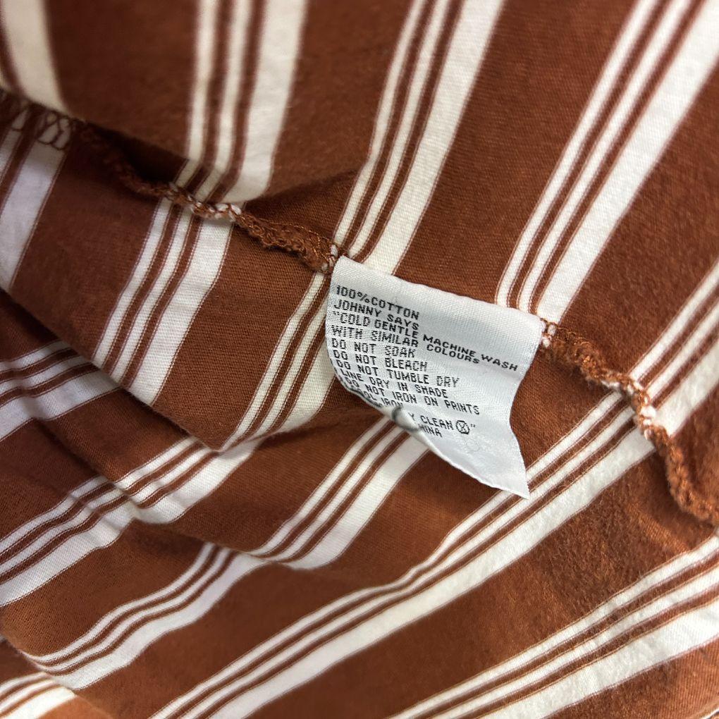 Johnny Bigg Brown Stripe Cotton Longline Tee - Size 4XL