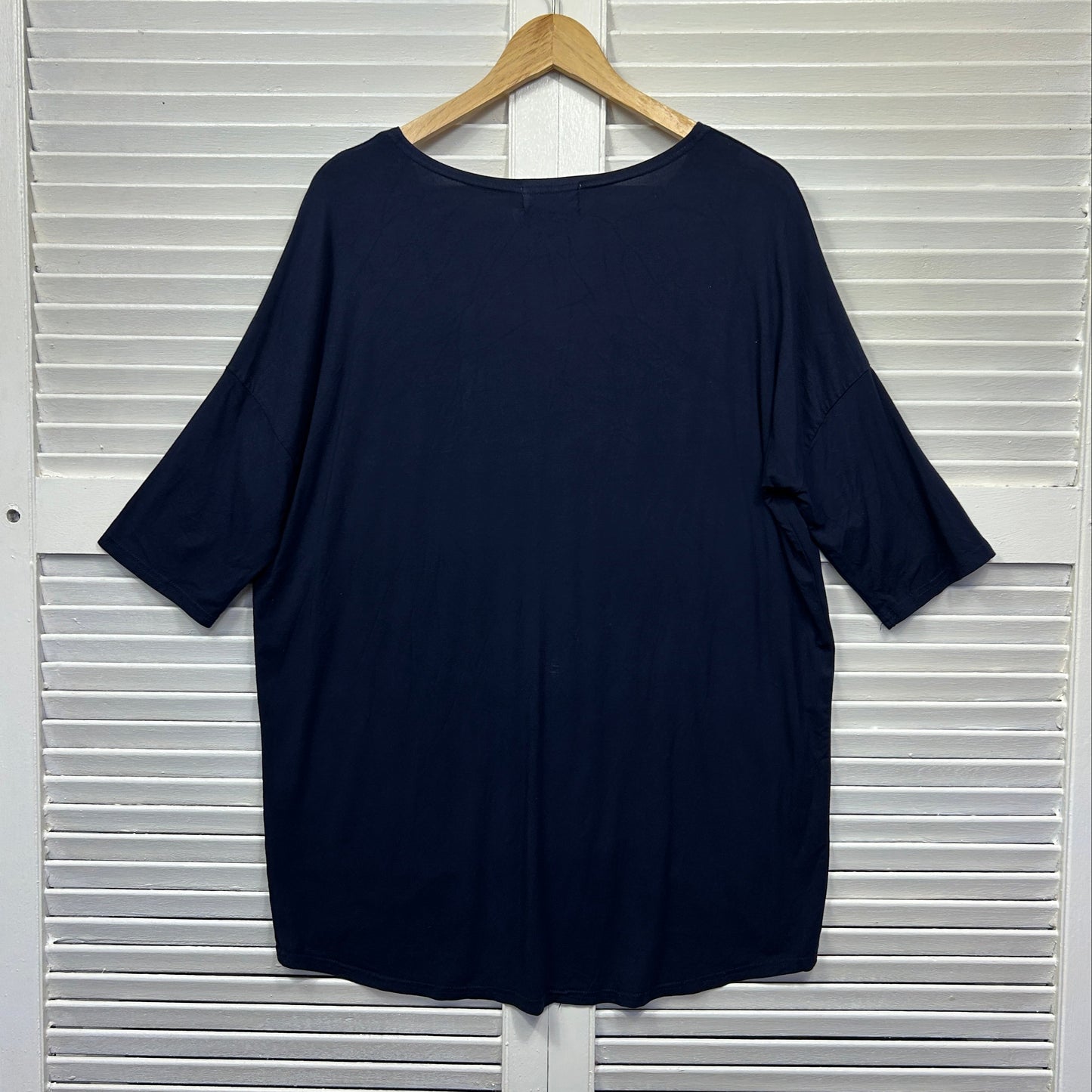 Whispers Bamboo Top Size 14 Large Long Sleeve Navy