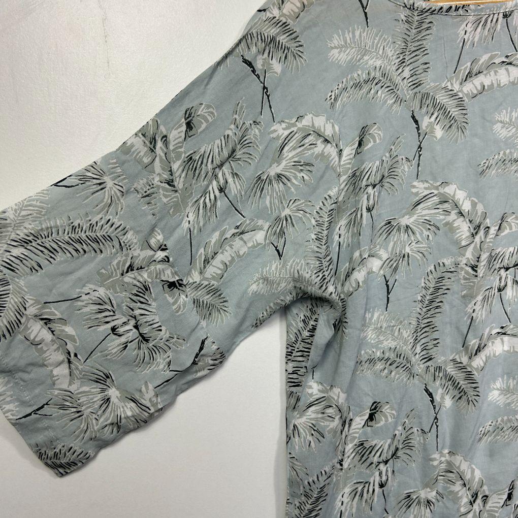 Bird & Kite Grey Tropical Print Top - Size M