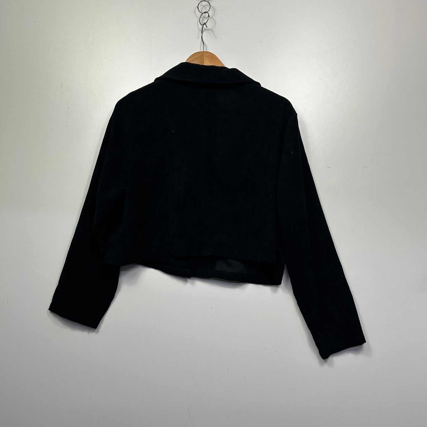 Shein Curve Black Cordaroy Crop Jacket - Size 2XL