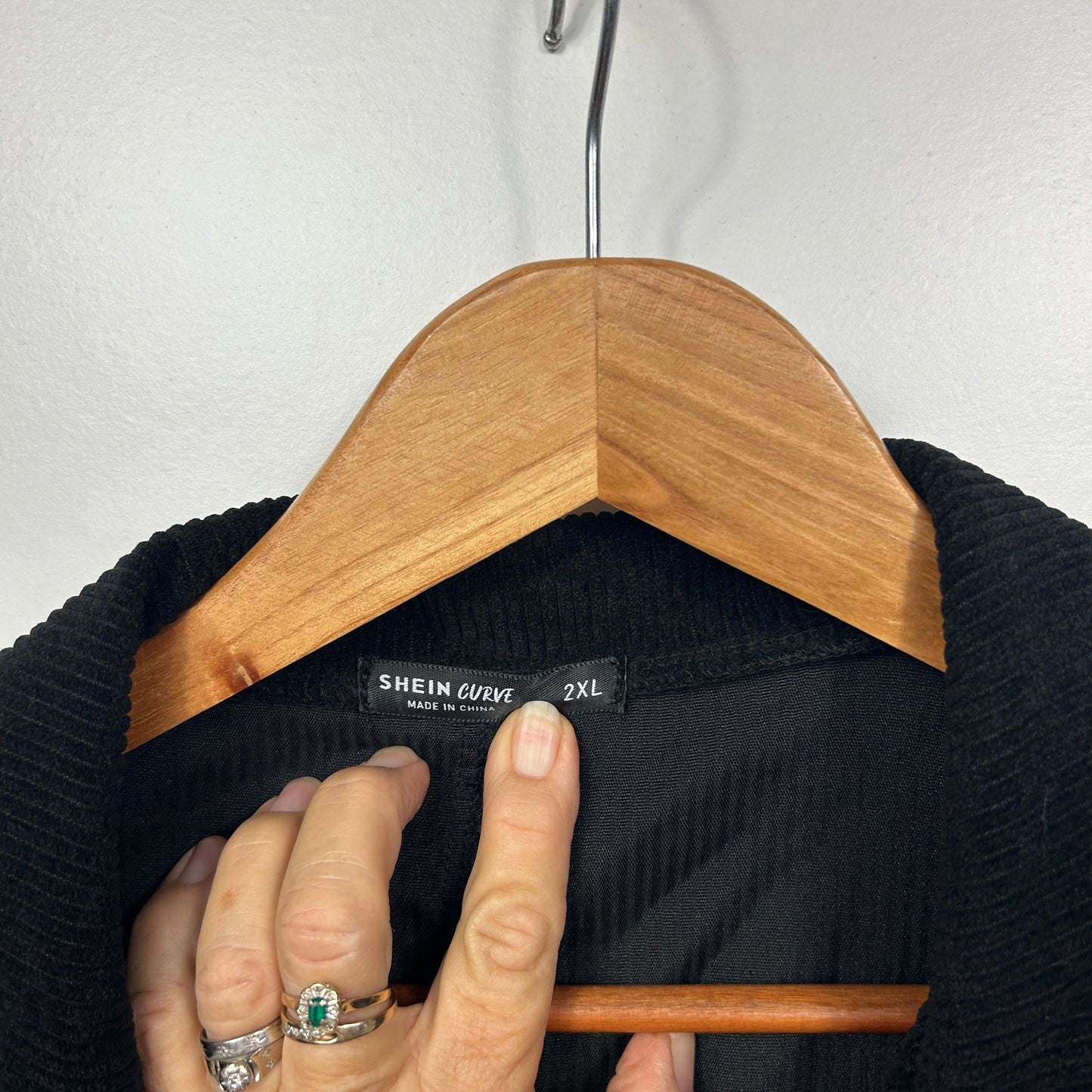 Shein Curve Black Cordaroy Crop Jacket - Size 2XL