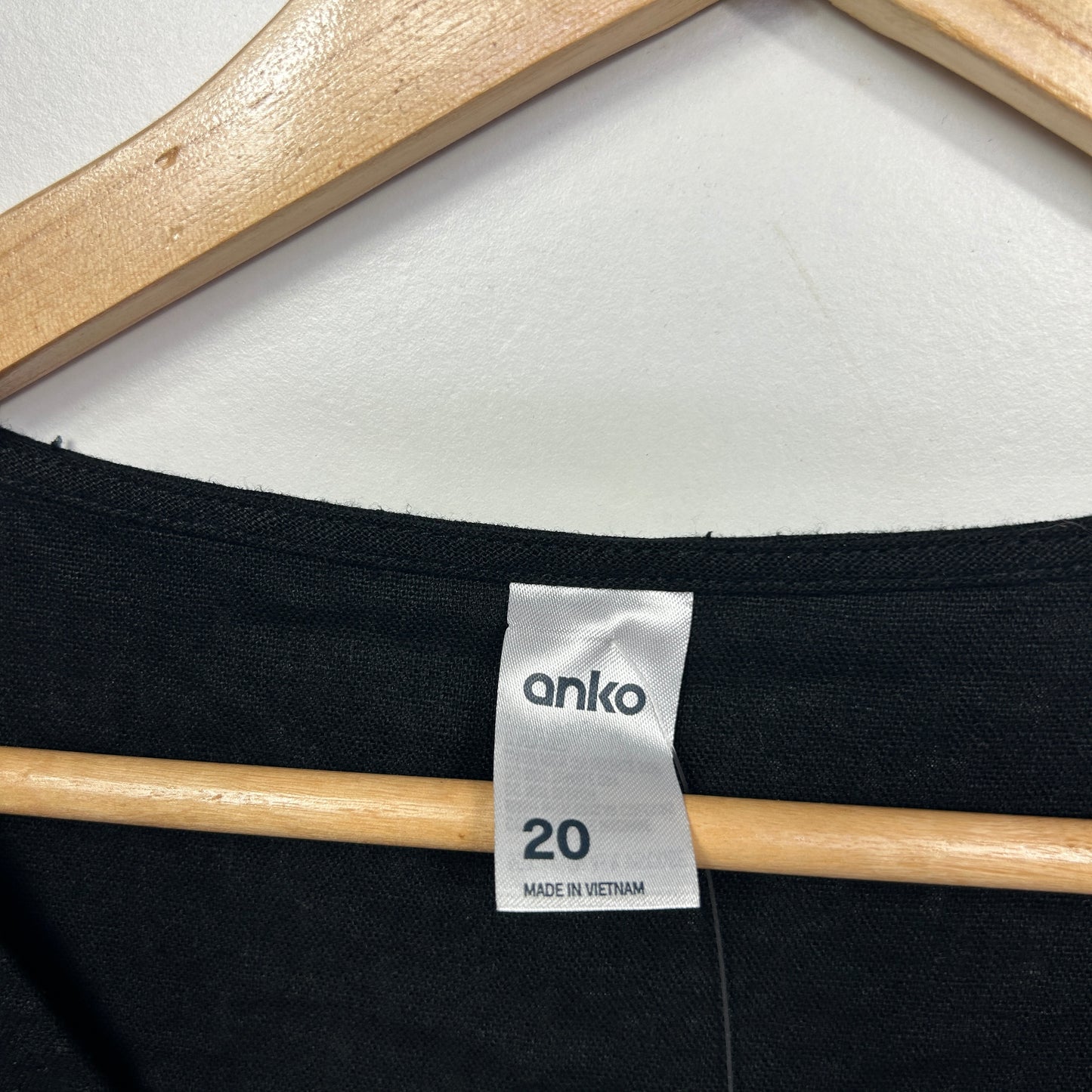 Anko Black Tie Front Linen Blend Sleeveless Top - Size 20