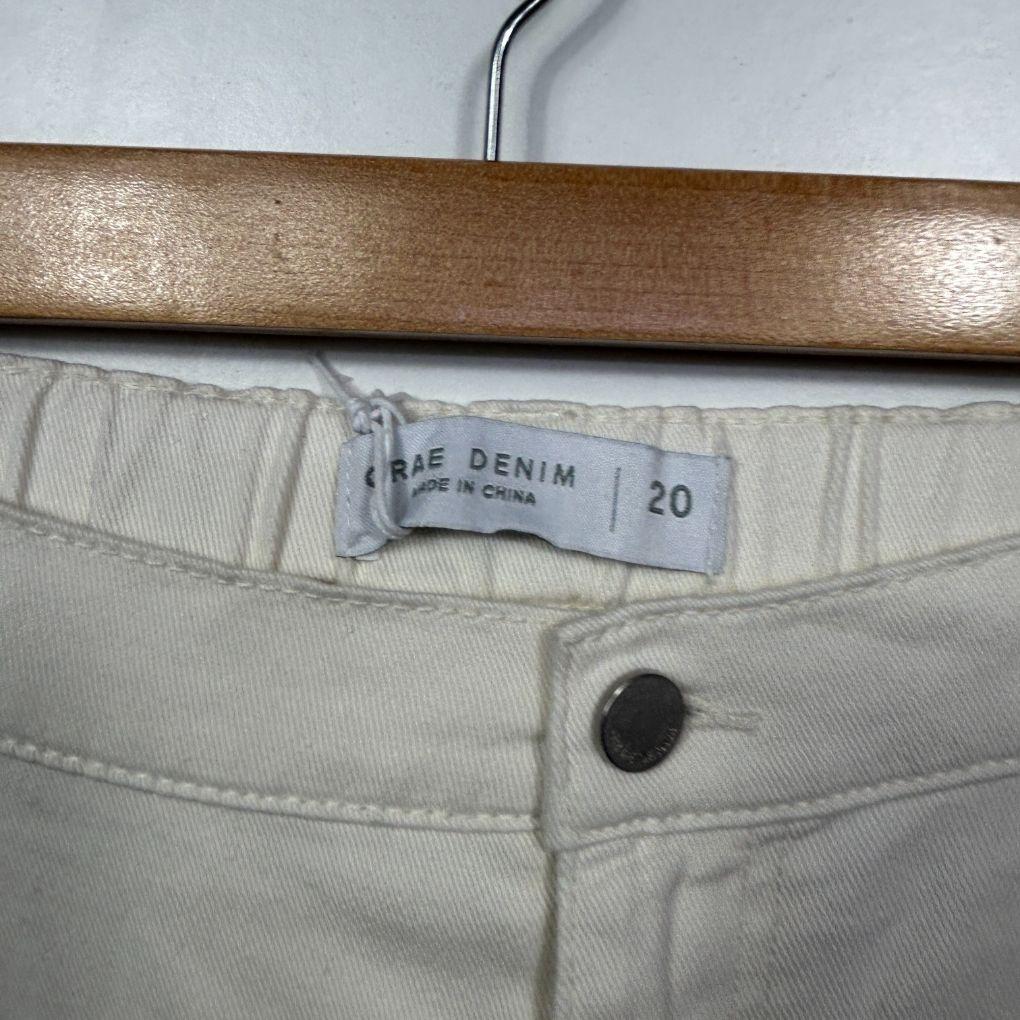 Suzanne Grae Cream Cotton Straight Leg Jeans - Size 20 (fault- Mark)
