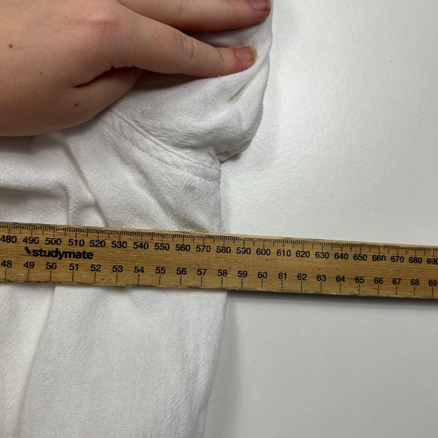 Wombat White Button Up Linen Shirt - Size XL