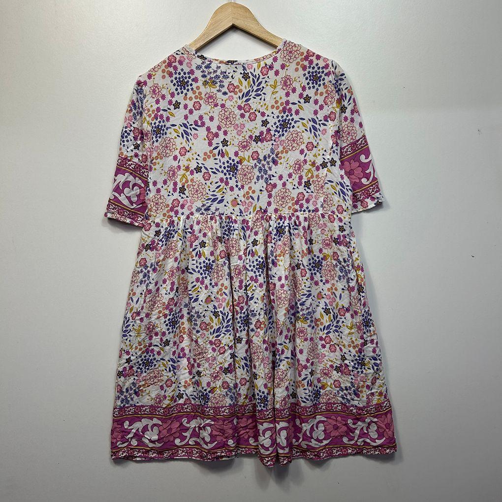 Vine Apparel Pink Boho Dress - Size 16
