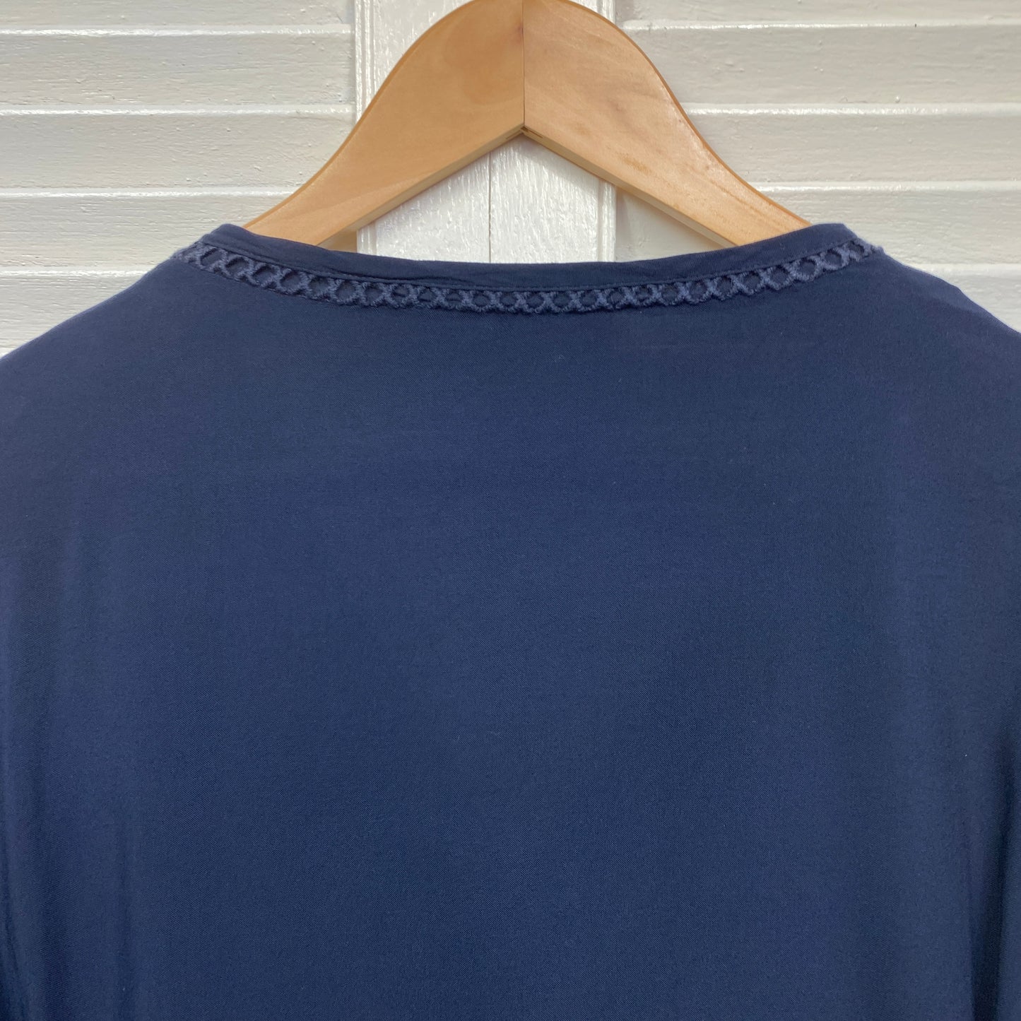 Katies Wrap Top Size 16 Navy Long Sleeve