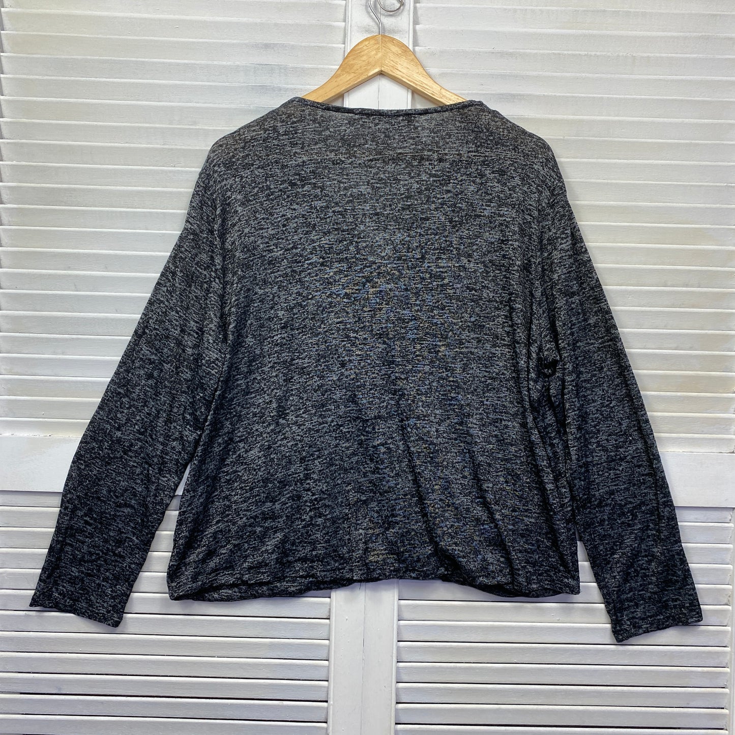 Katies Top Size 2XL Grey Long Sleeve Viscose Blend Draped