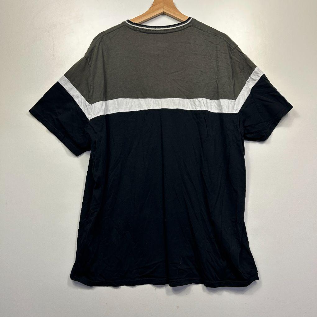 Johnny Bigg Black/Grey Colourblock Cotton Tee - Size 4XL