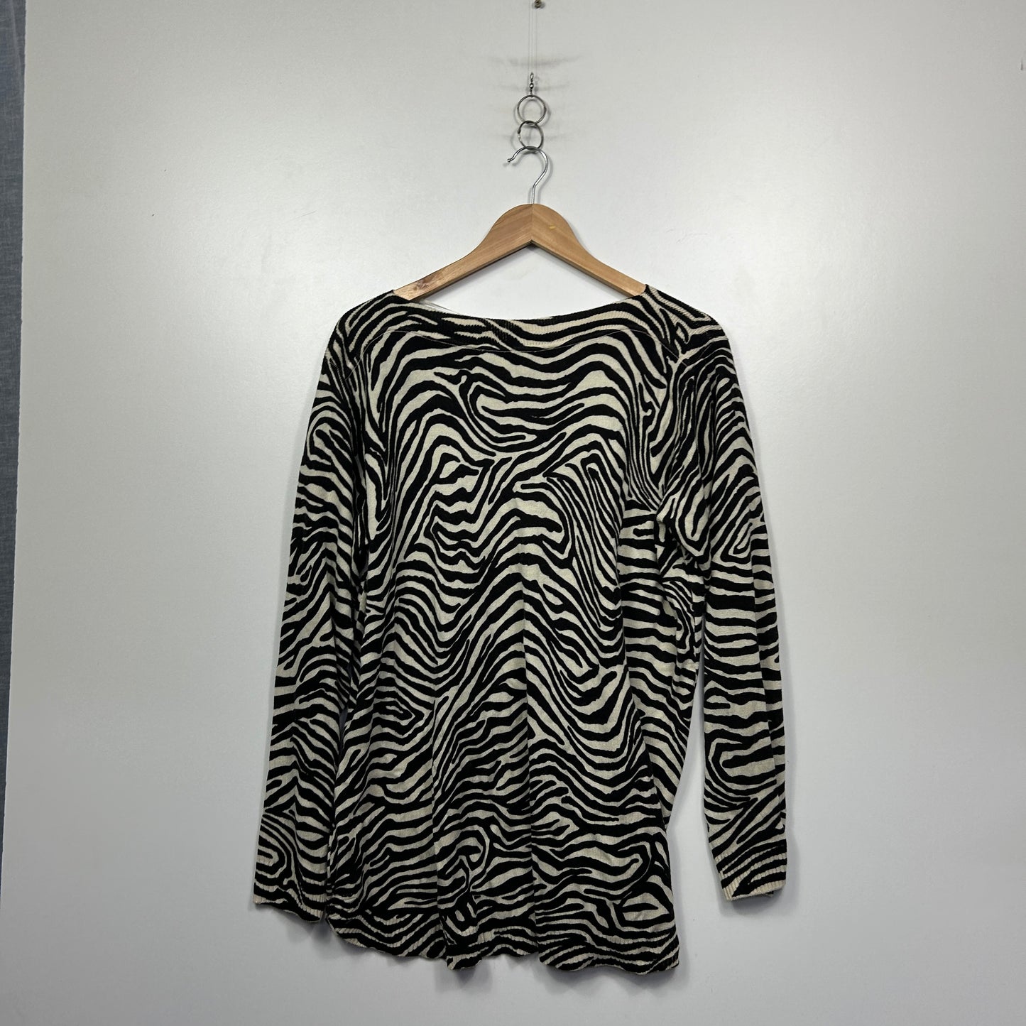 Suzanne Grae Zebra Print Sweater Knit Top - Size 2XL