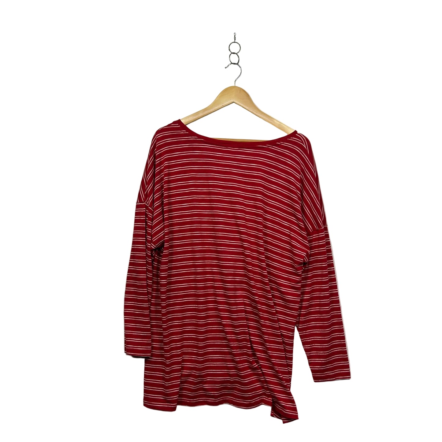 Clothing & Co Red White Striped Top - Size 20