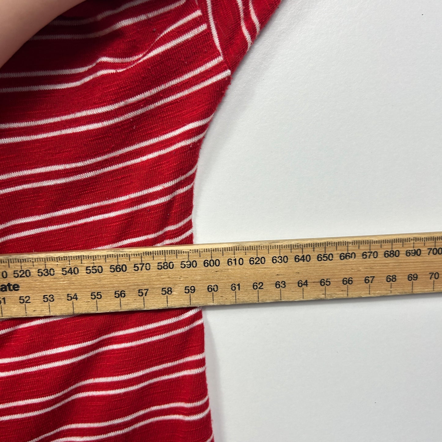 Clothing & Co Red White Striped Top - Size 20