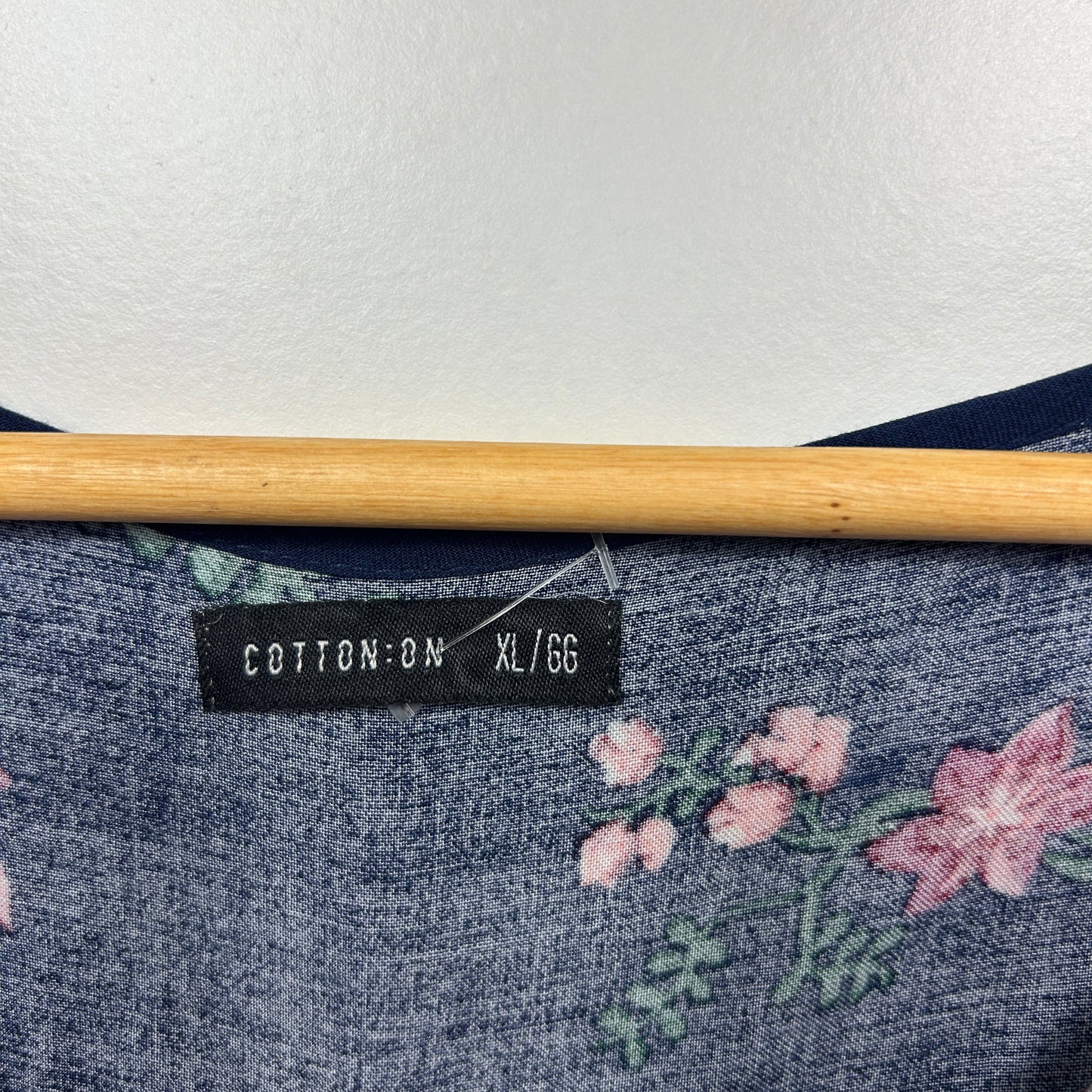 Cotton On Navy and Multicoloured Floral Print Dress - Size XL/16