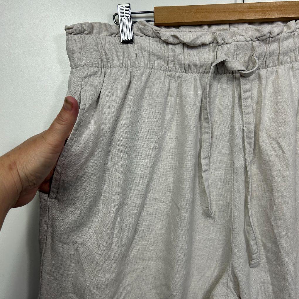 Anko Cream Linen Pants - Size 16